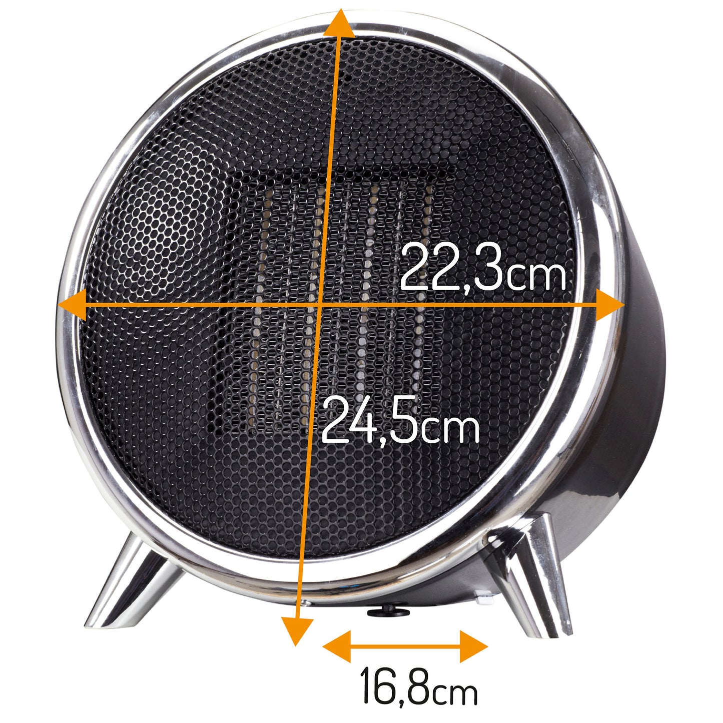 Calefactor Cerámico Led, Portátil, 2 Niveles Potencia, Termostato Automático, Diseño Moderno Adler Ad7742, Negro/plata