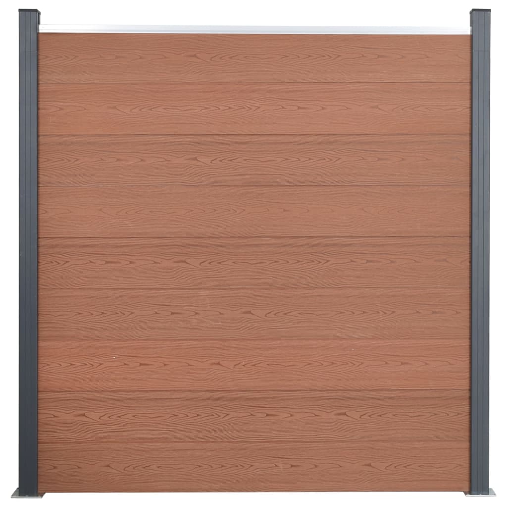 Juego De Paneles De Valla Wpc Marrón 180x186 Cm / Vetonek_5