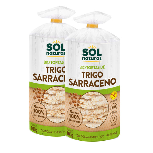 Pack 2x Tortitas de trigo sarraceno bio sin gluten Sol Natural 100 g