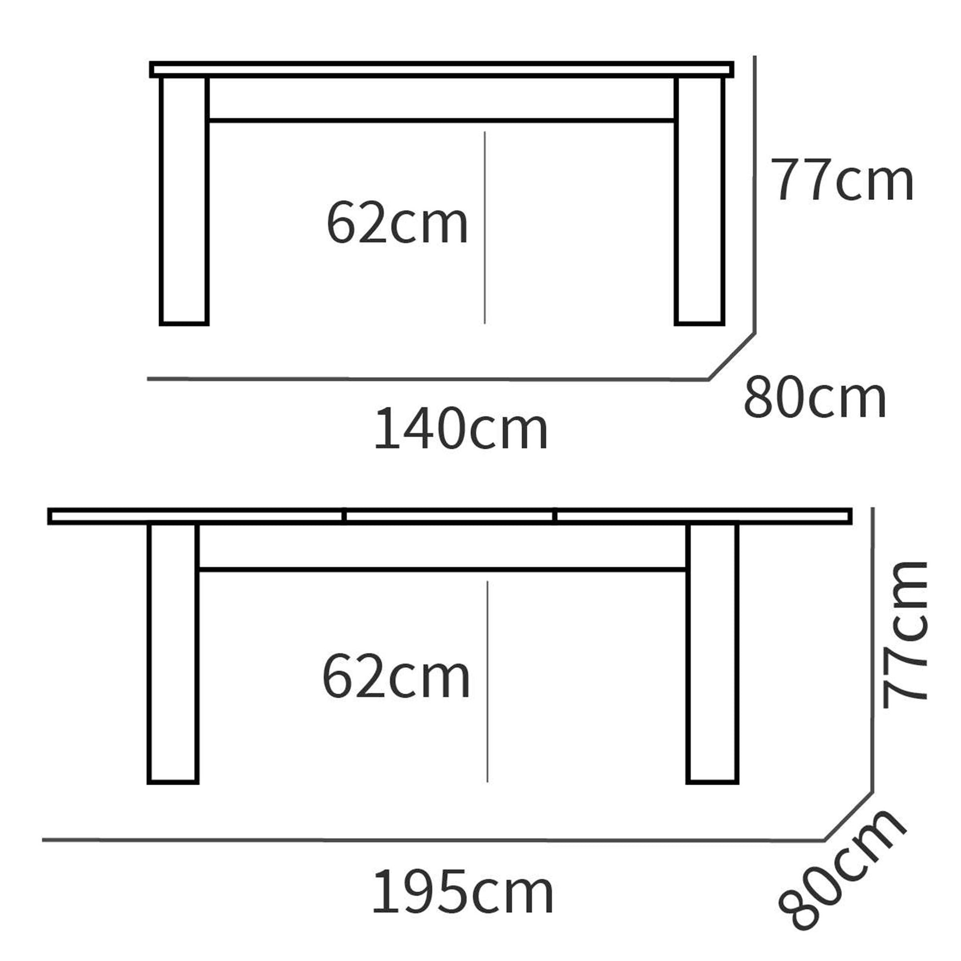 Mesa Comedor Extensible, Salón O Cocina Hasta 10 Personas 77x140-195x80 Cm, Diseño Moderno, Briebe, Opal, Madera