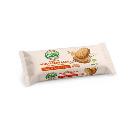 Galletas Multicereales con Arroz Hinflado BIO Biocop 2 Paquetes 500g