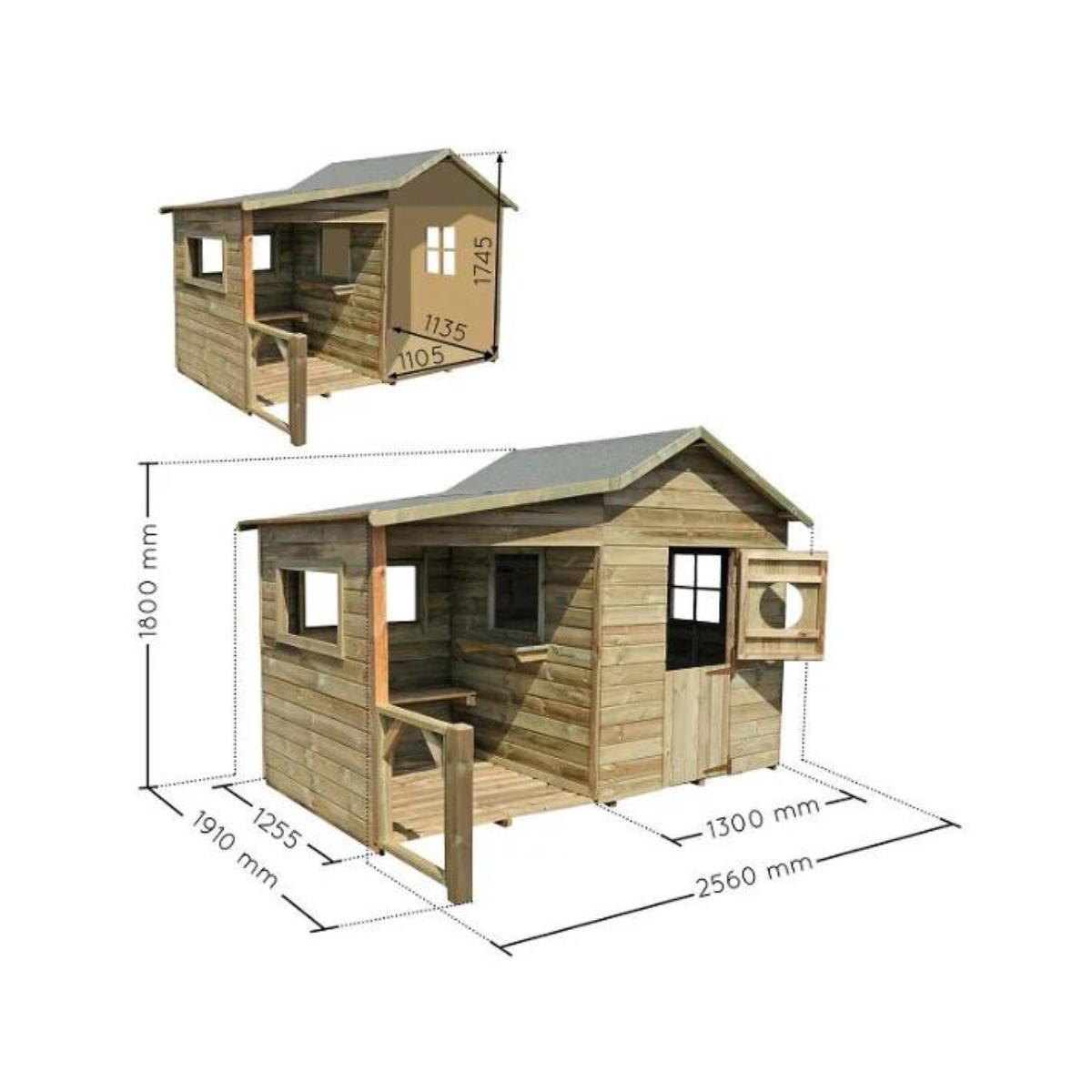 Casita infantil con porche Hacienda Soulet