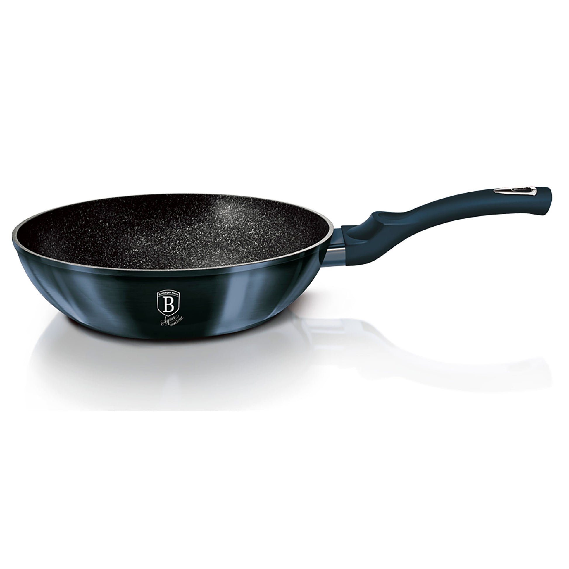 Batería Cocina Inducción 13 Piezas, Antiadherente Sin Pfoa, Aluminio, Cazuelas Sartenes Tapas Berlinger Haus Aquamarine Azul Marino