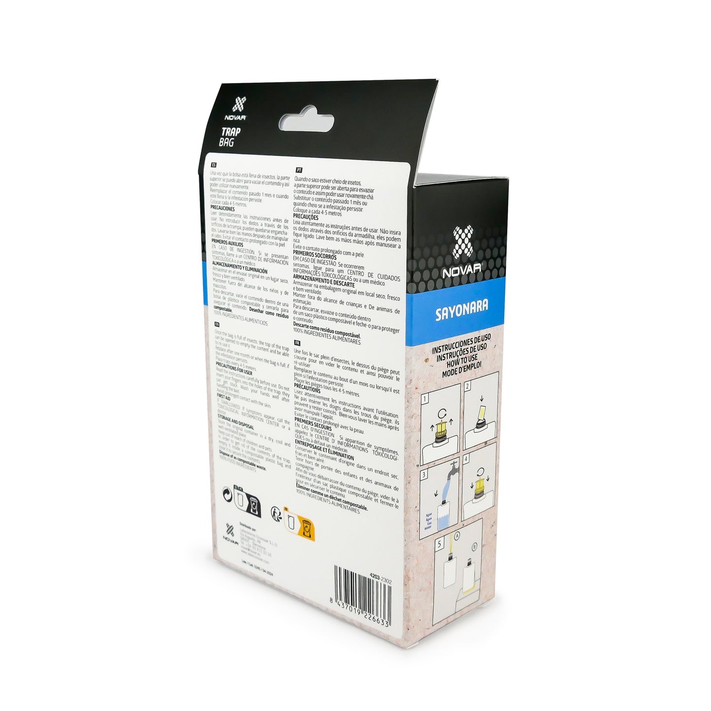 Novar Sayonara Trap Bag Trampa para moscas reutilizable