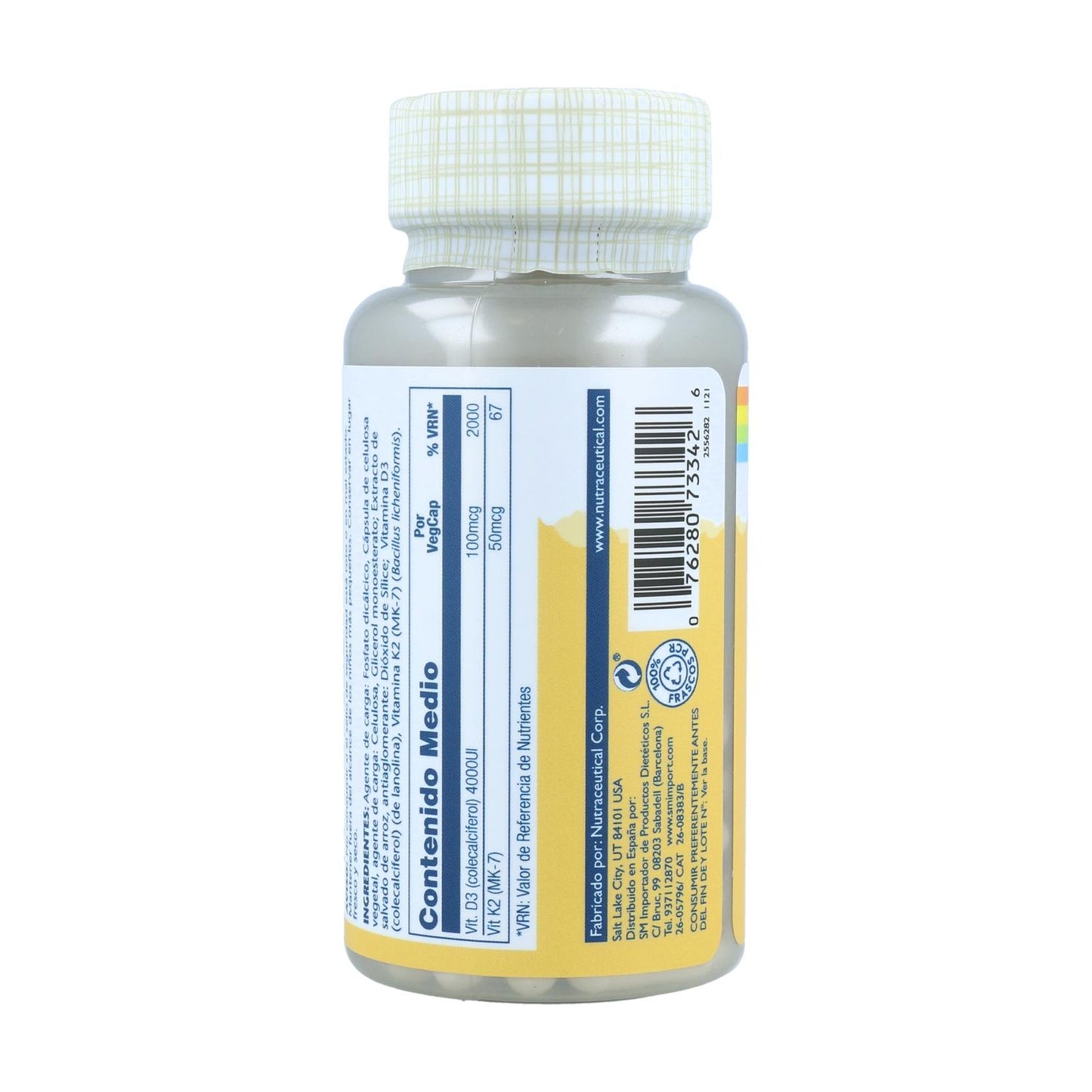 Vitamina D3-K2 Solaray 60 cápsulas
