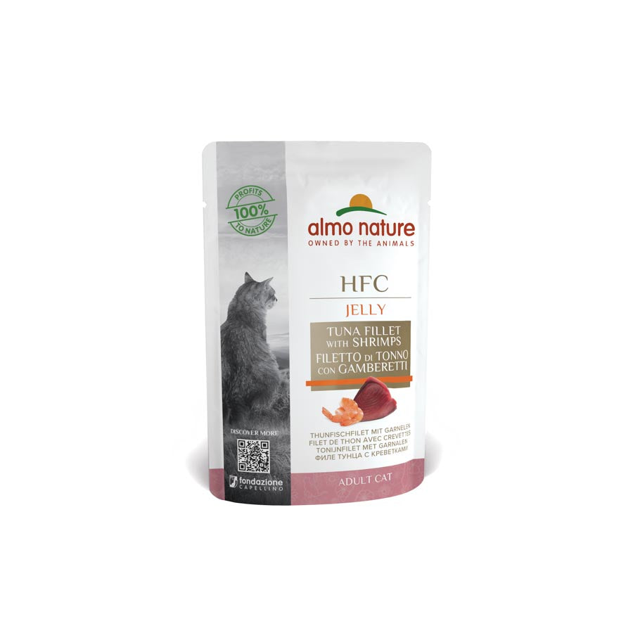 24ux55gr Sobres De Comida Almo Para Gato Hfc Atun Y Camaron En Gelatina_0