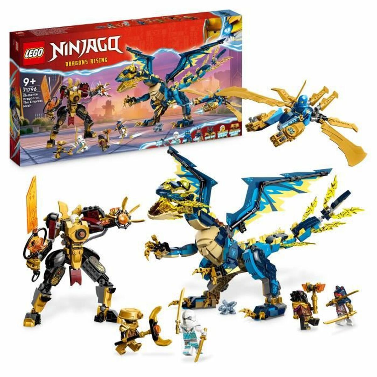 Juego De Construcción Lego Ninjago 71796 El Dragón Elemental Contra El Robot Emperatriz Colorido_0