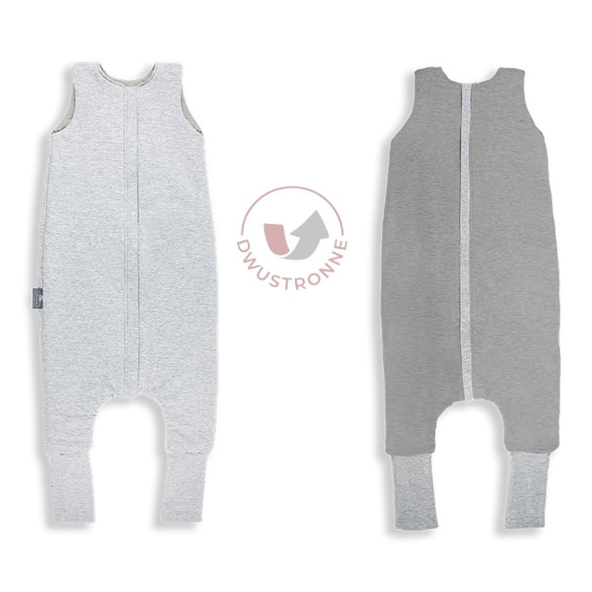 Saco De Dormir Con Pies Reversible T-s Jersey Algodón Melange Light-dark Grey