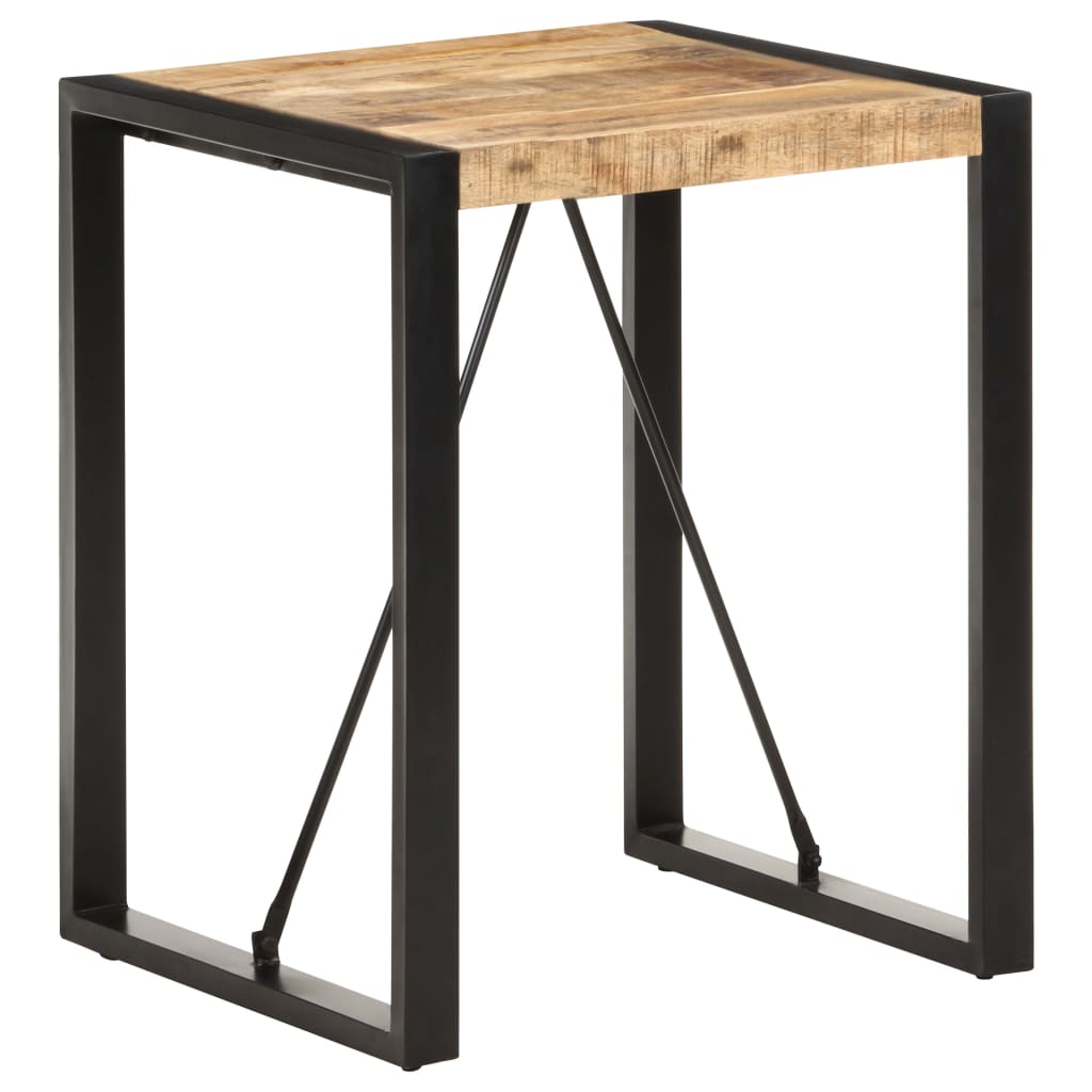 Mesa De Comedor Madera Maciza De Mango Rugosa 60x60x75 Cm_4