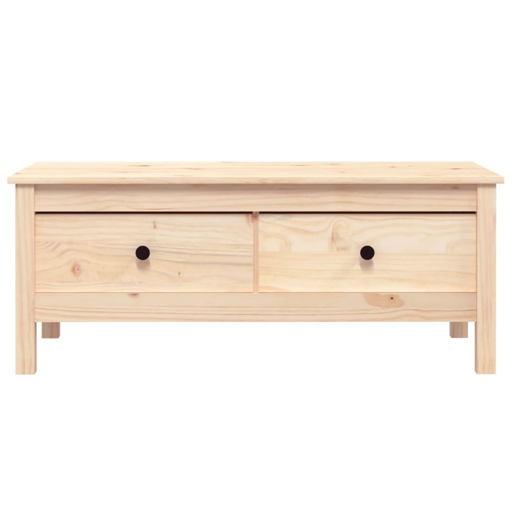 Mesa De Centro De Madera Maciza De Pino Gris 100x50x40 Cm_4