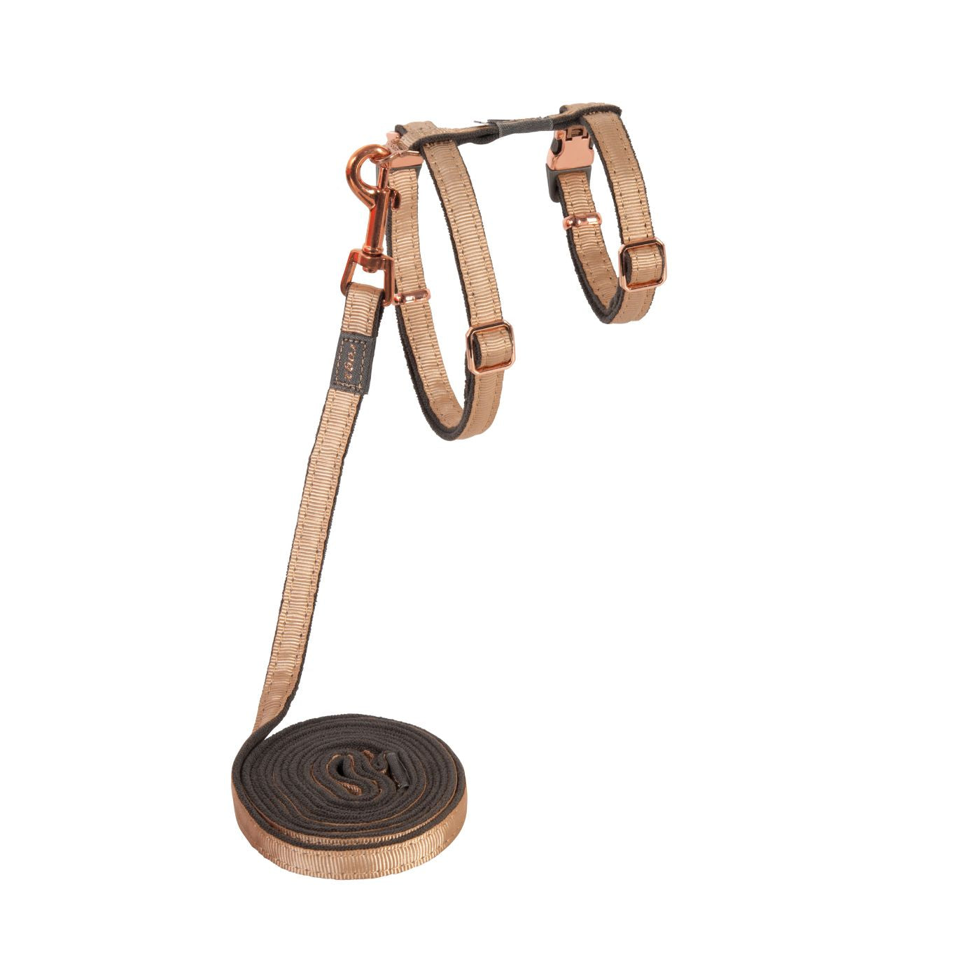 Rogz Arnes Y Correa Para Gato Dorado Con Bronce Urbancat Gr_0