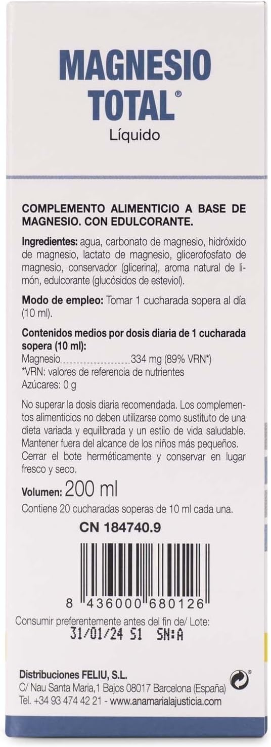 Magnesio Total sabor limón Ana Maria LaJusticia 200 ml