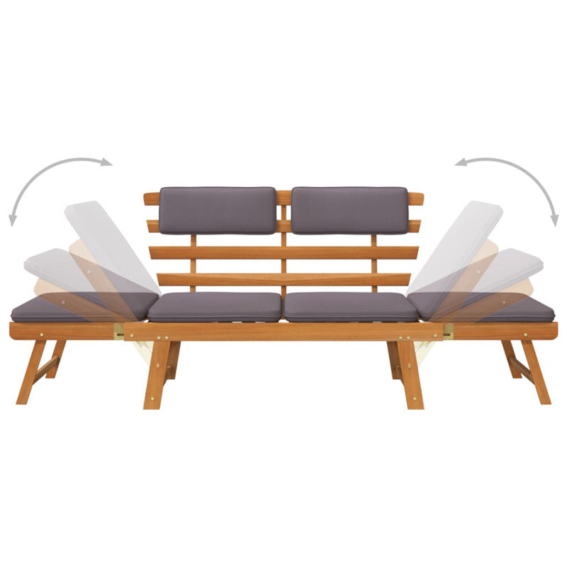 Vidaxl Sofá Cama De Jardín 2 En 1 Con Cojín Madera Maciza Acacia 190cm_5