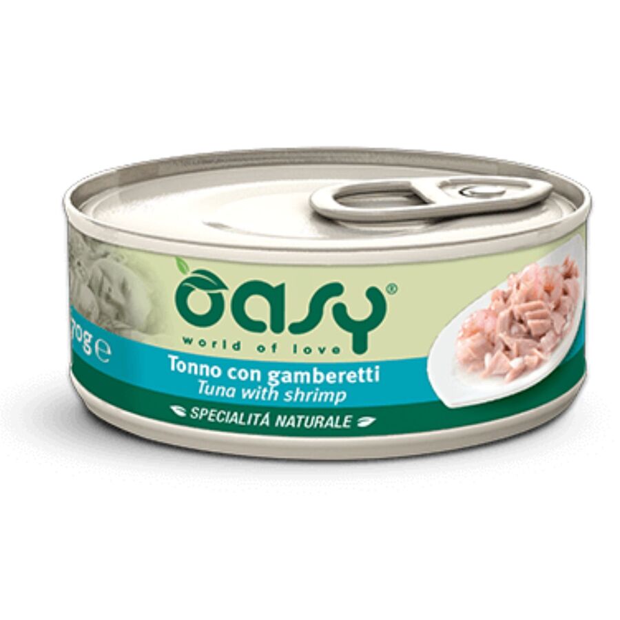 24 Latas De Comida Oasy Para Gato De Atun Y Gambas (24x150g)_0
