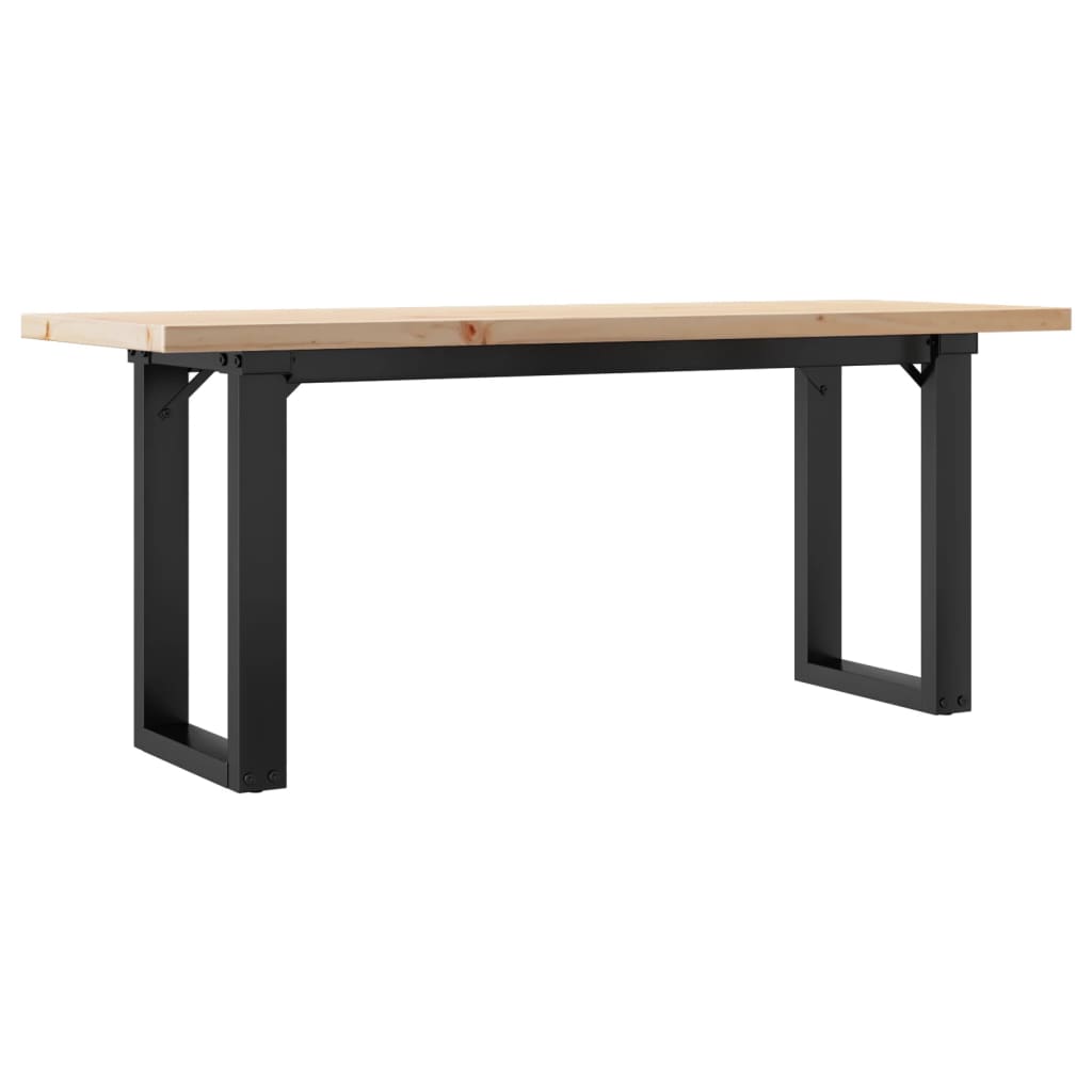 Mesa De Centro Marco O Madera Maciza Pino Y Acero 110x40x45,5cm_4