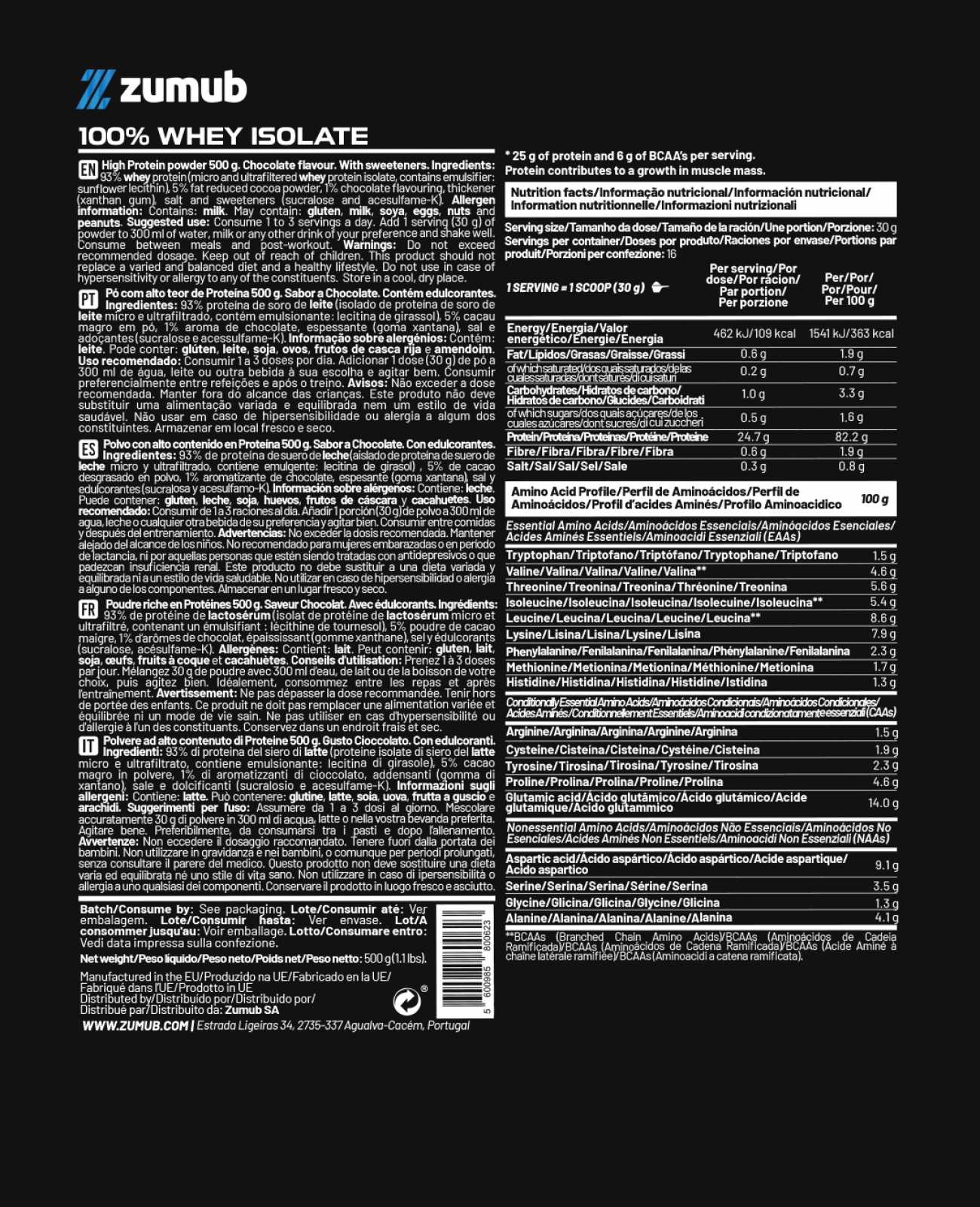 Zumub 100% Whey Isolate 500 G - Chocolate_1