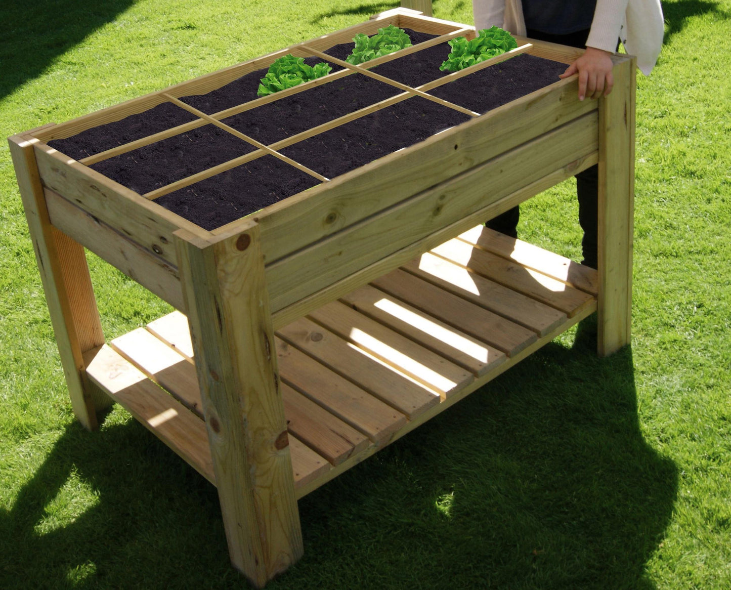 Mesa De Cultivo Tura Profunda 20cm Vidahuerto Con Bandeja Y Separadores 120x80x80 Cm.