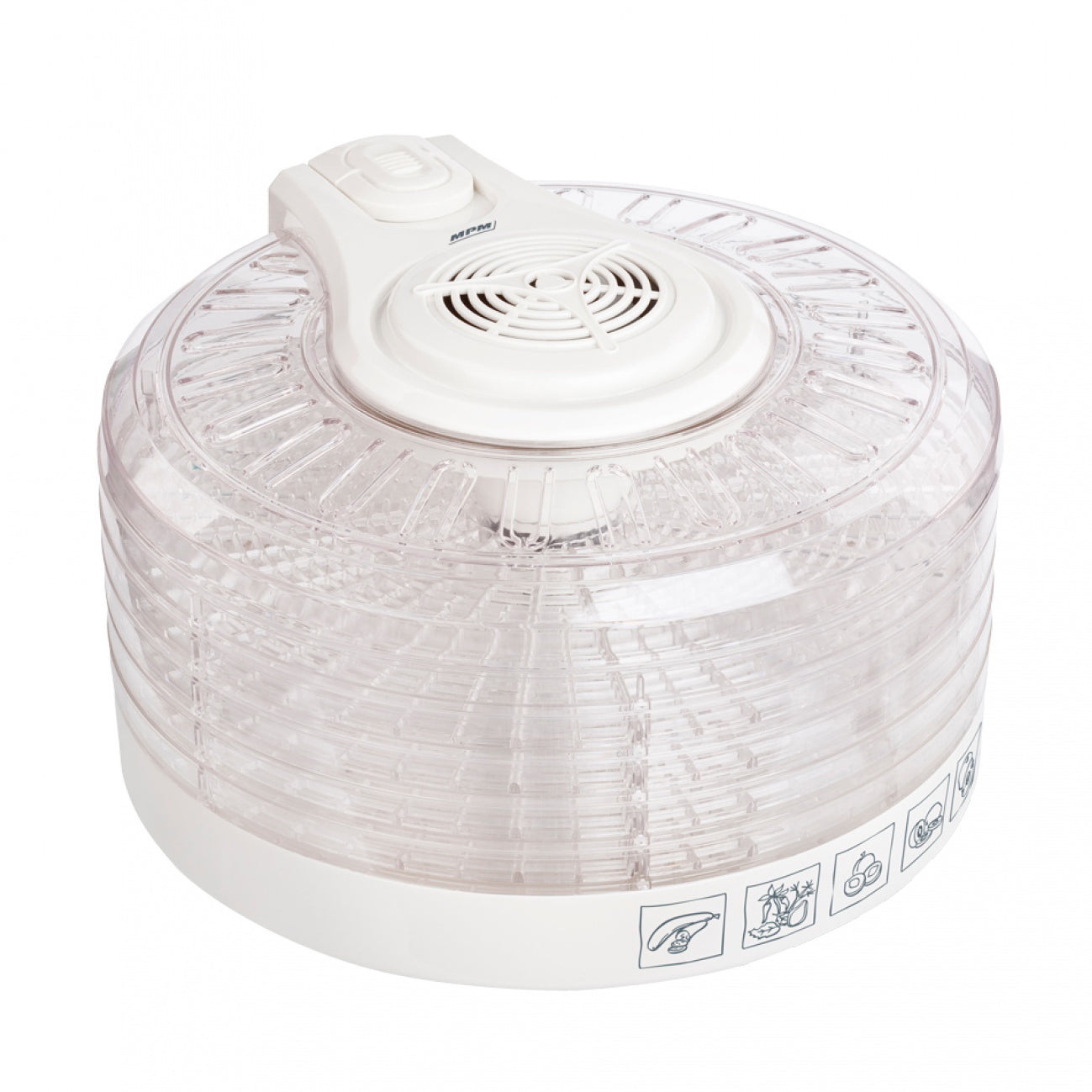 Deshidratador Alimentos, 5 Bandejas, 3 Niveles Temperatura, Seca Frutas, Verduras, Carne, Sin Bpa Mpm Msg-02 Transparente