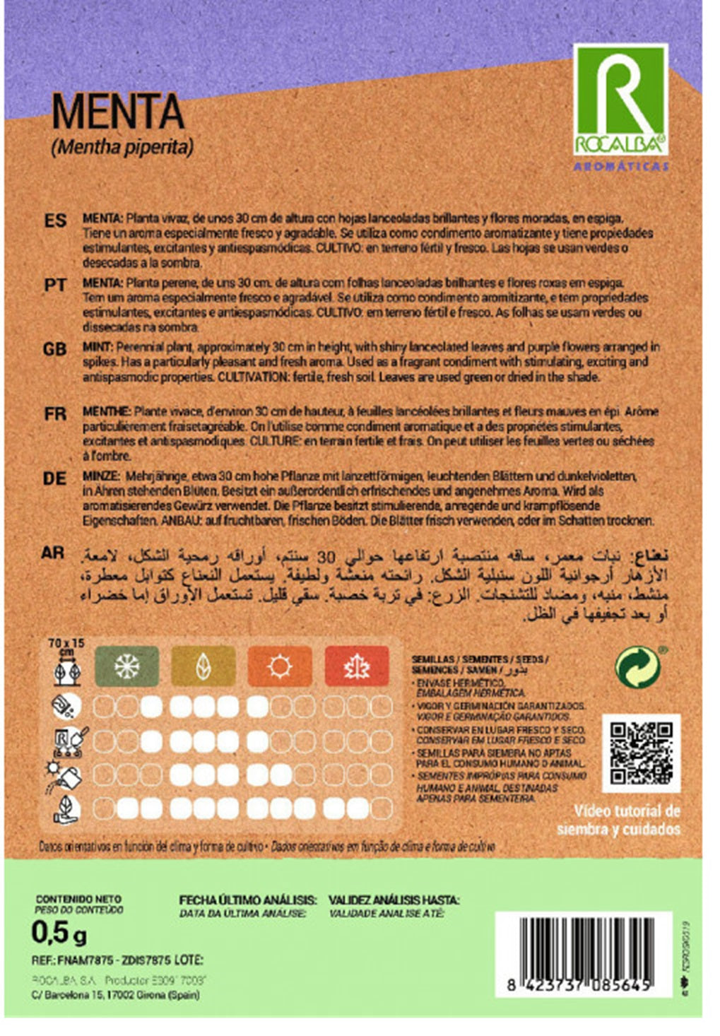 Semillas Menta 0,5g