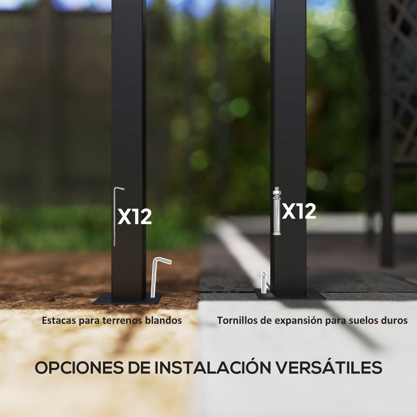 Outsunny Pérgola Con Techo Retráctil 6x3 M Anti-uv Resistente Al Agua Crema_5