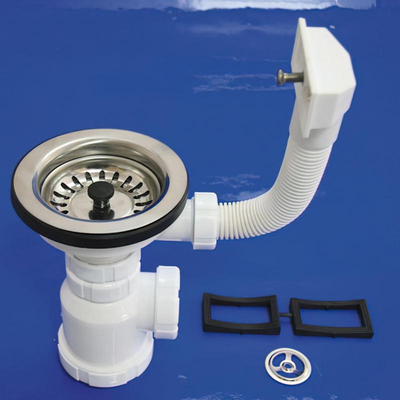 Sifon Botella T-2-cr  1 1/2 Con  Rebosadero Y  Válvula Cesta.