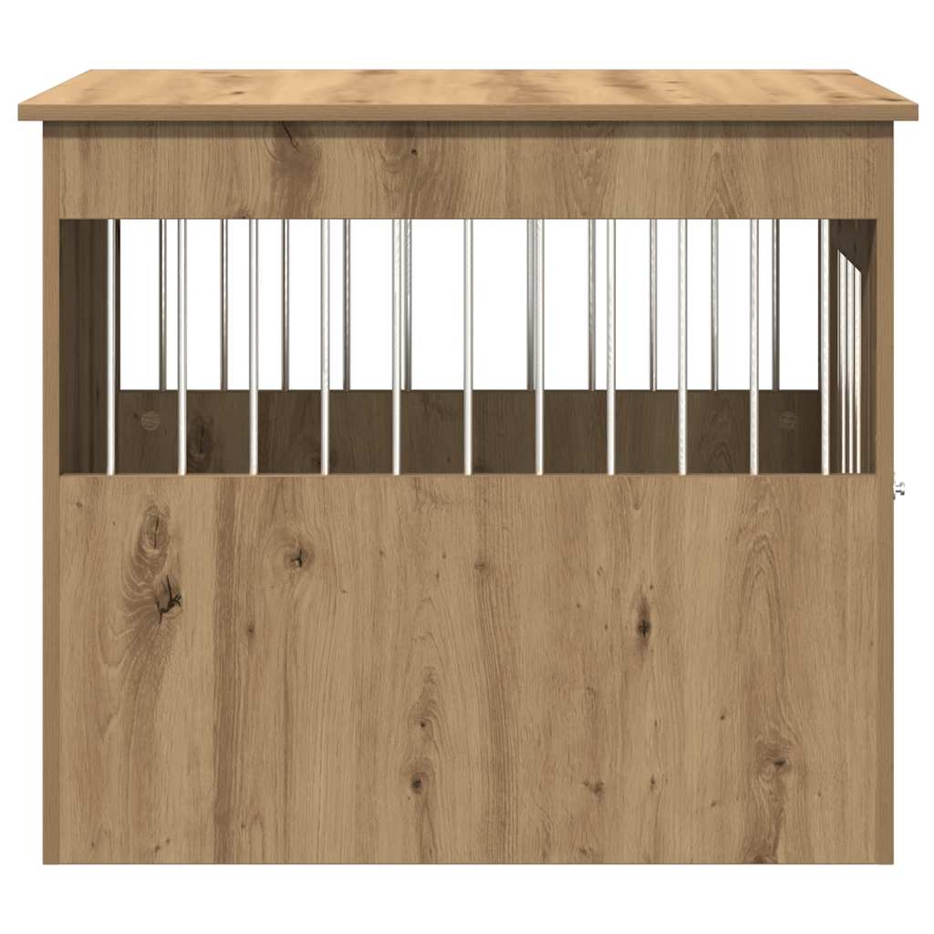 Jaula Para Perros Madera Ingeniería Roble Artesanal 55x80x68 Cm_5