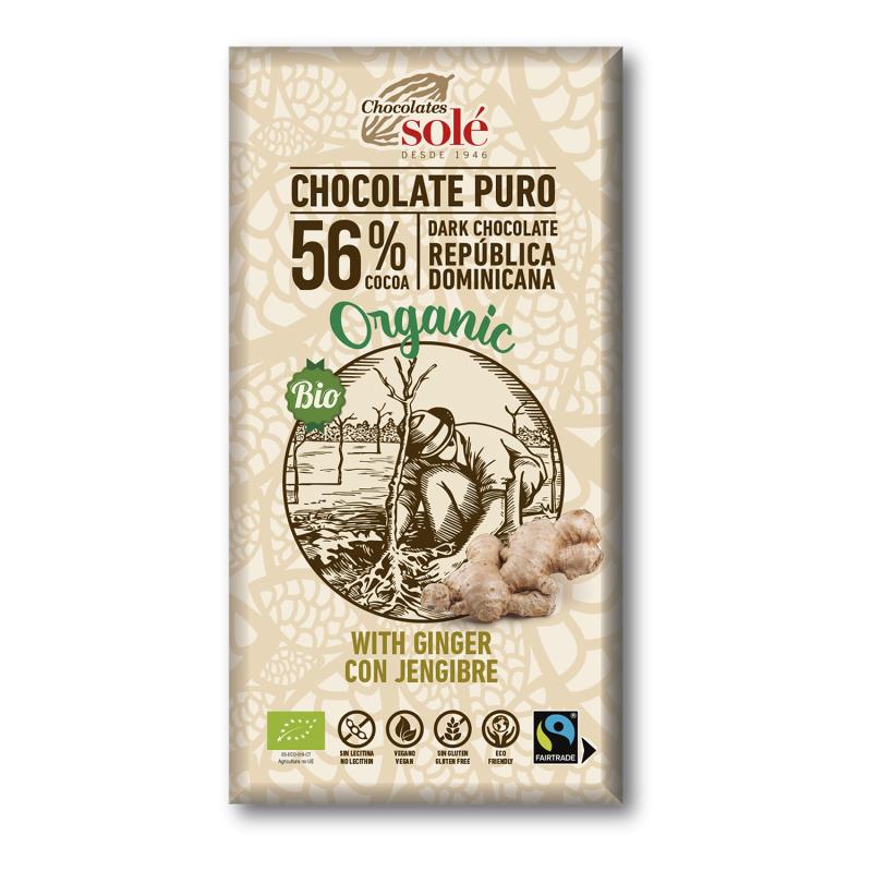 Chocolate Negro con Jengibre Bio Solé 100 g
