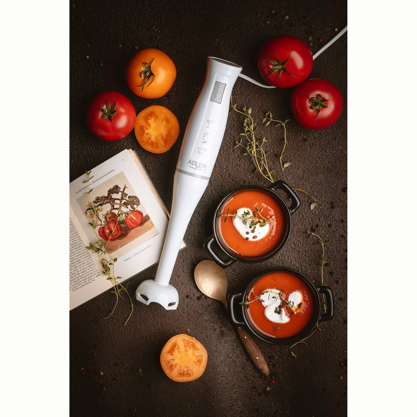 Batidora De Mano Brazo Desmontable, Cuchillas De Corte En Acero Inoxidable Adler Ad4622 300w