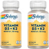 Pack 2X Vitamina D3 & K2 (Mk7) 120 Caps Solaray