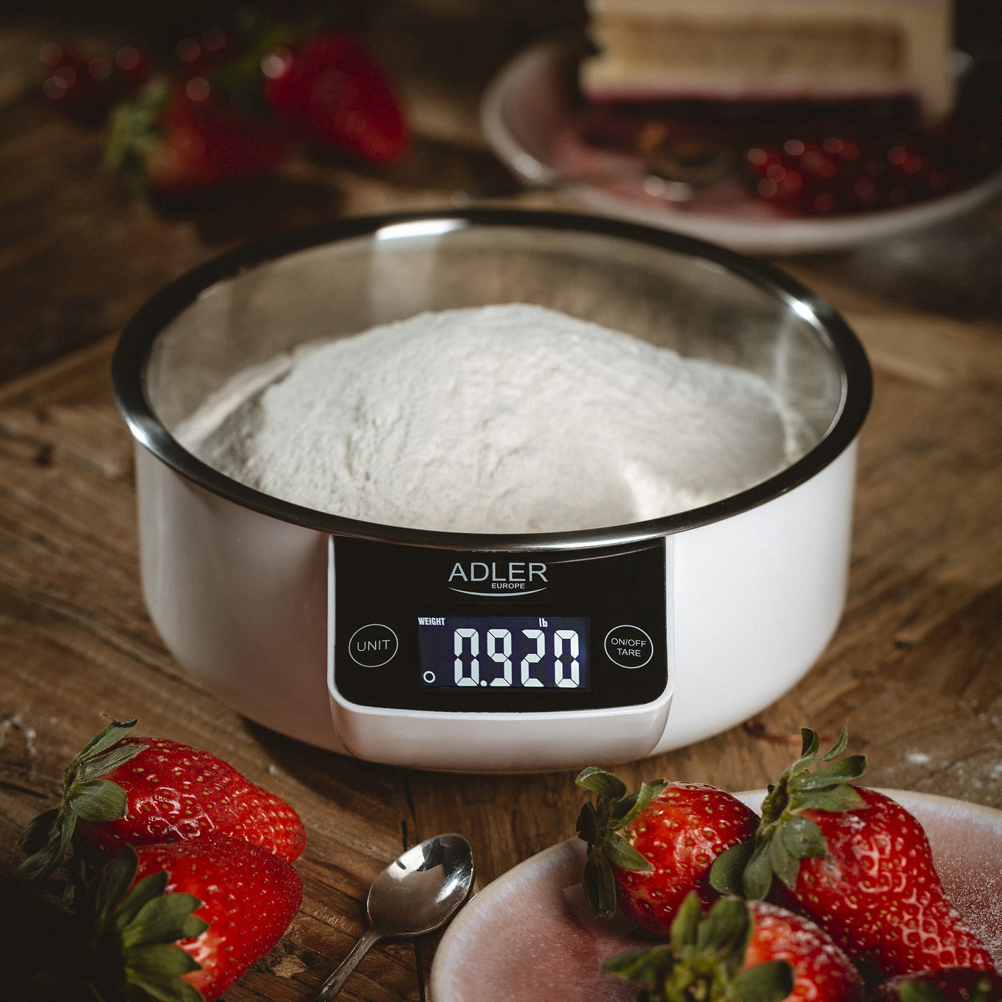 Báscula Cocina Digital Bol Removible, Tazón 900ml, Acero Inox, Medición Líquidos, Precisión 1g Adler Ad 3166 Blanco