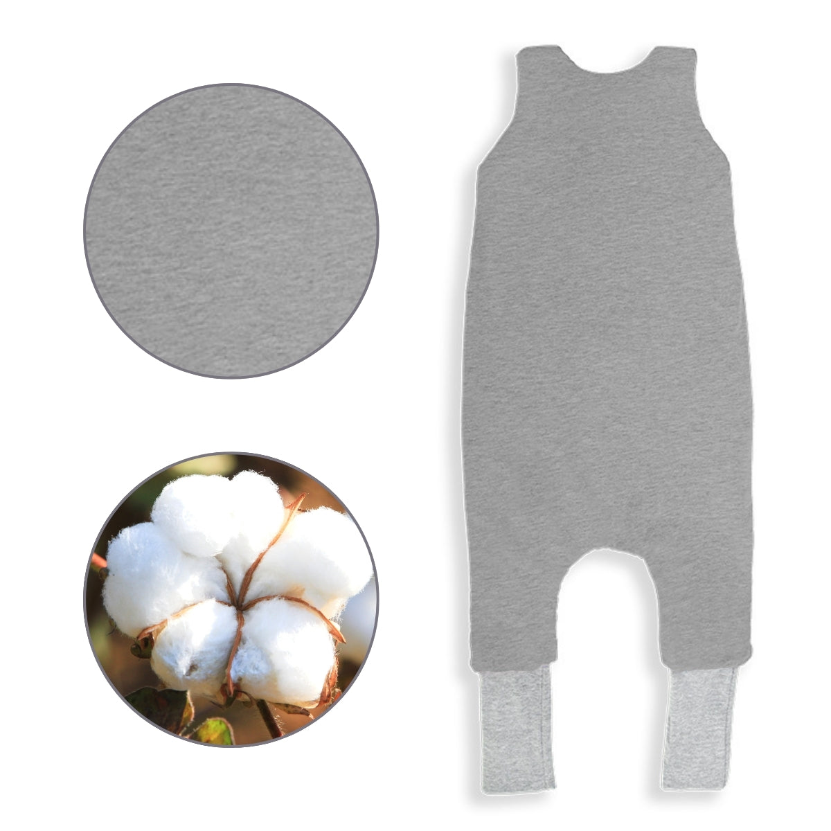 Saco De Dormir Con Pies Reversible T-m Jersey Algodón Melange Light-dark Grey