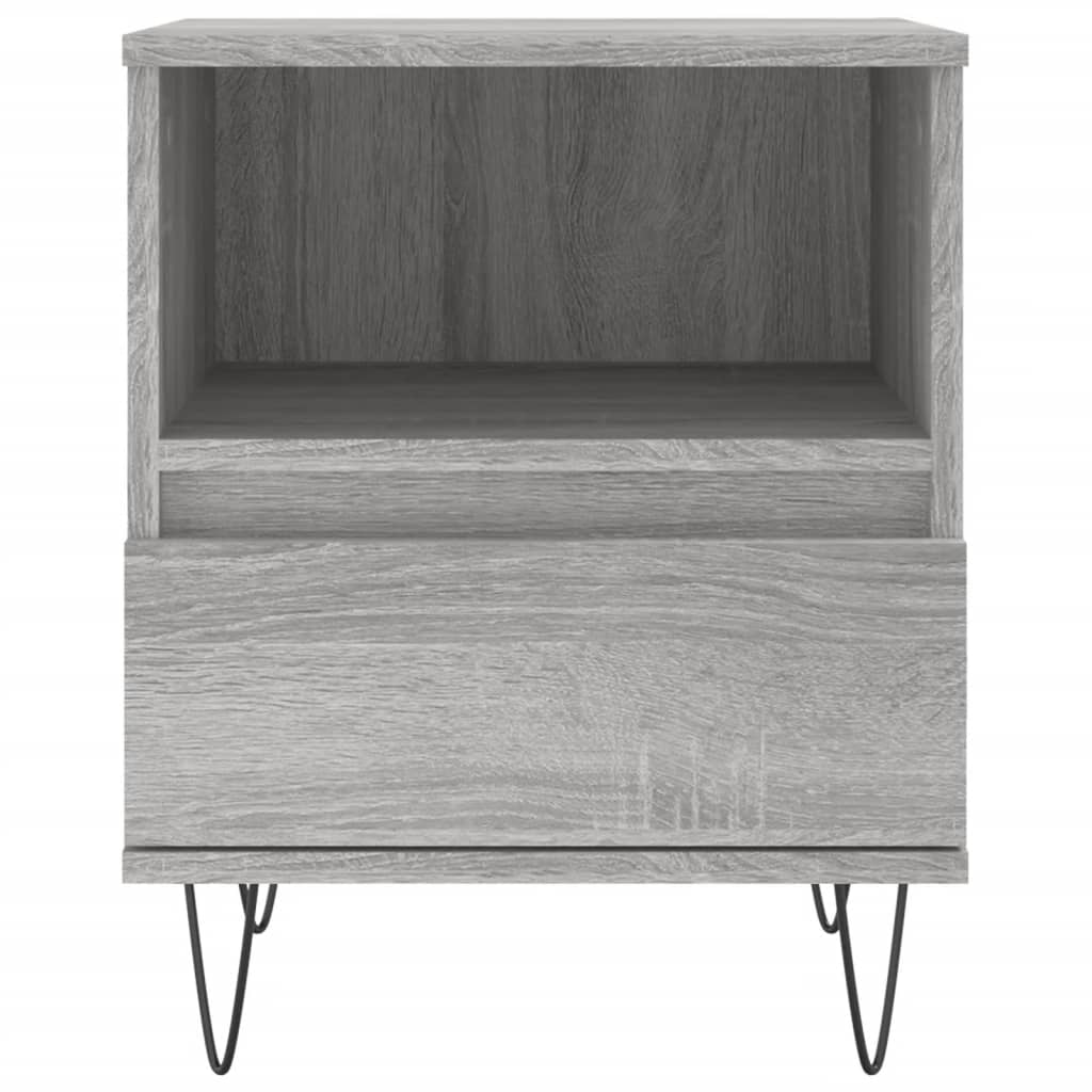 Mesita De Noche Madera De Ingeniería Gris Sonoma 40x35x50 Cm_4