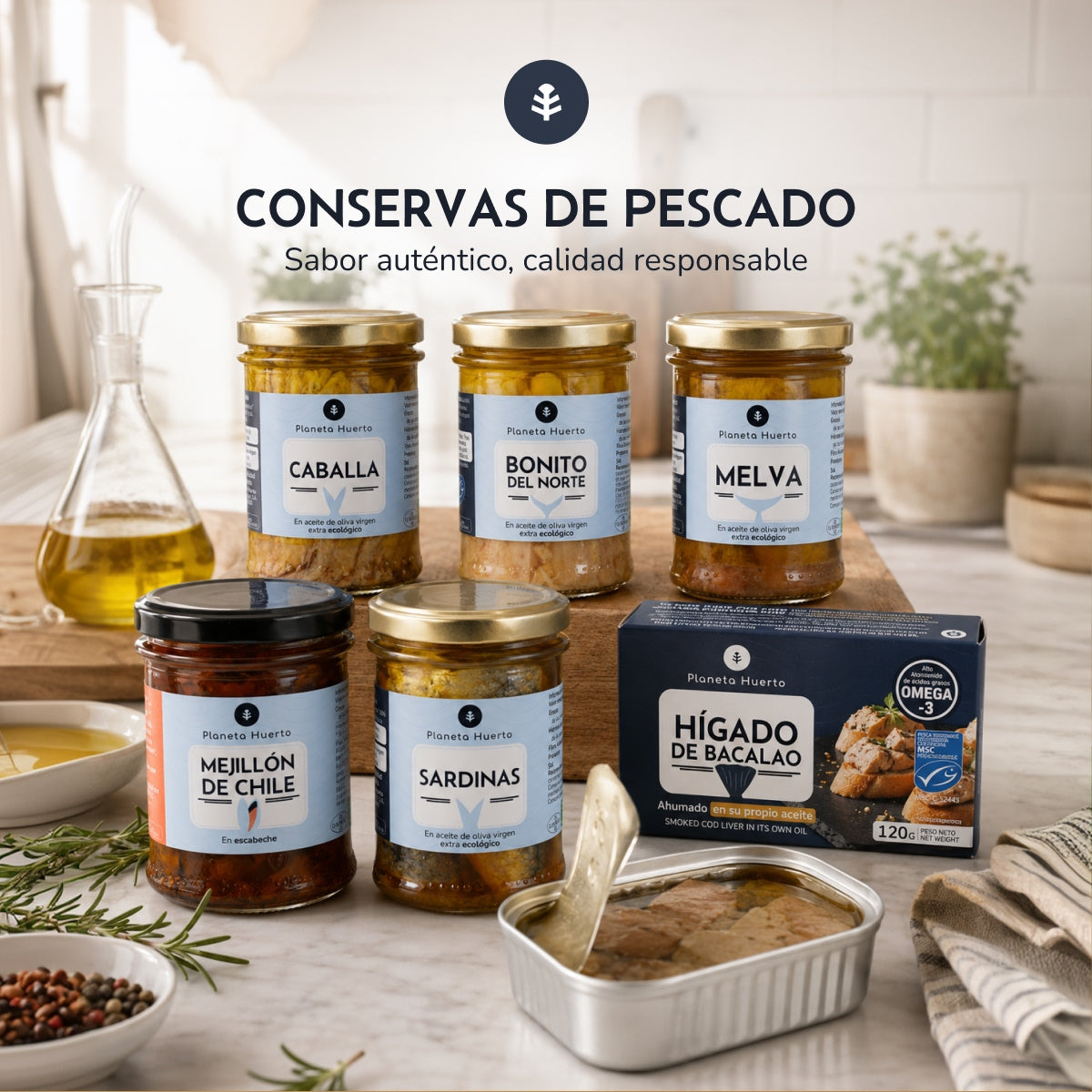 Pack 12x Bonito del Norte en aceite de oliva ECO Planeta Huerto 200 g