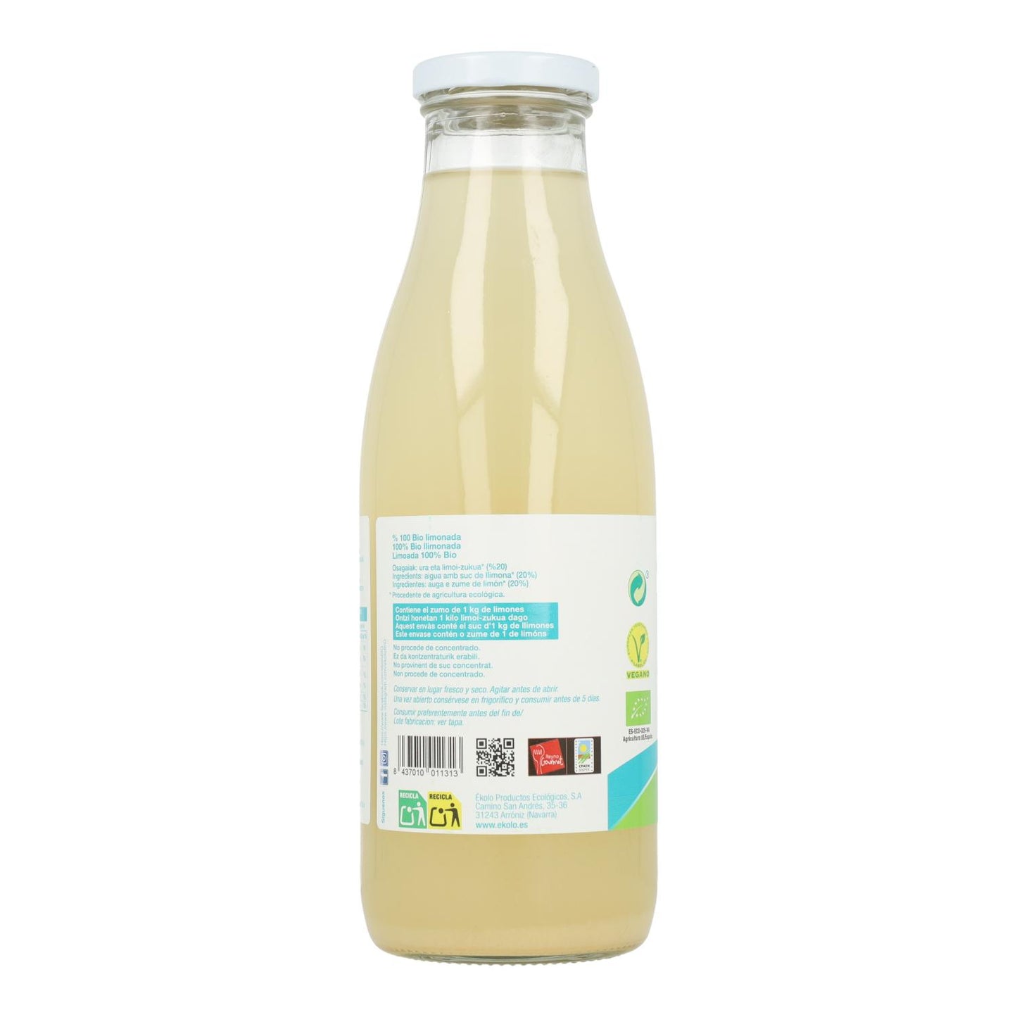 Limonada sin azúcar BIO Ékolo,750ml