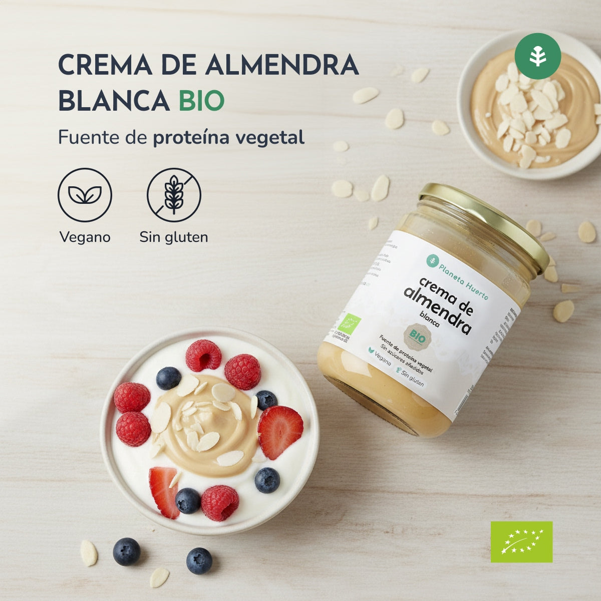 Crema de Almendras Blancas ECO Planeta Huerto 350g