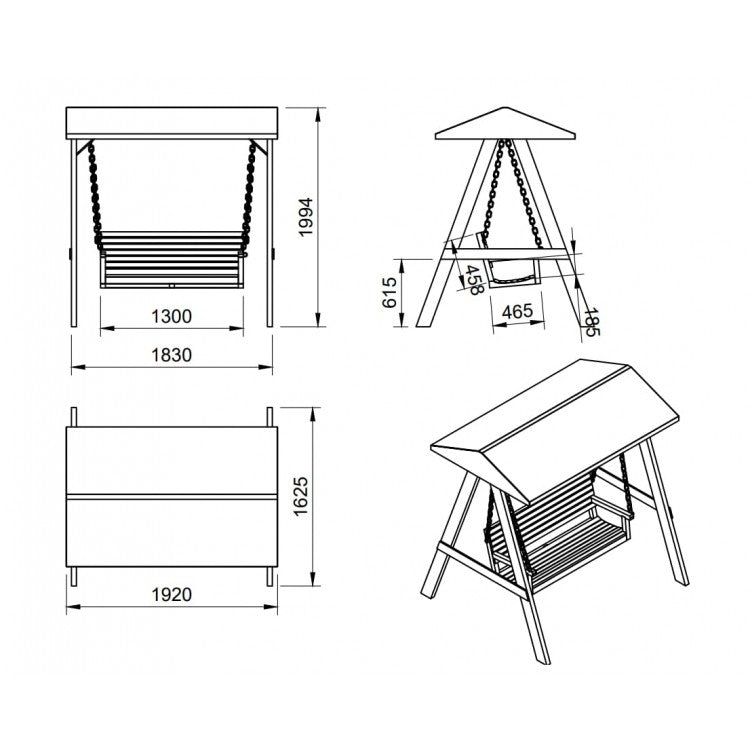 Balancin De Jardin Masgames Elna L Sin Cojin En El Banco._5