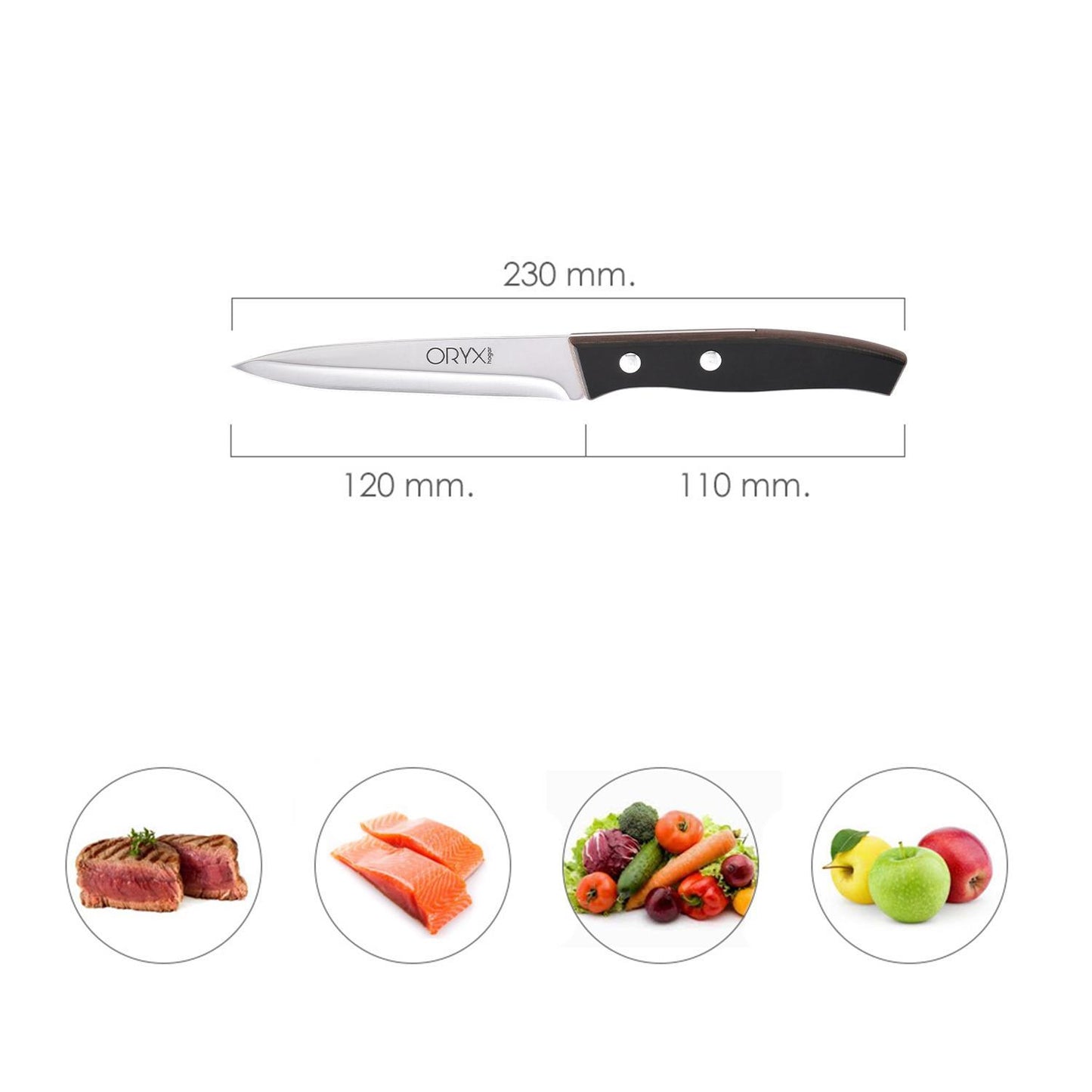 Cuchillo Aspen Cocina Hoja Acero Inoxidable 12 Cm. Negro