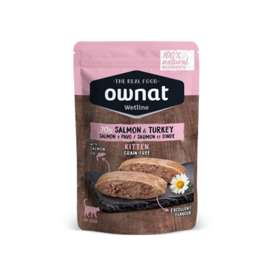 Ownat Wetline Kitten Pollo y Salmón Grain Free gatitos 85 g