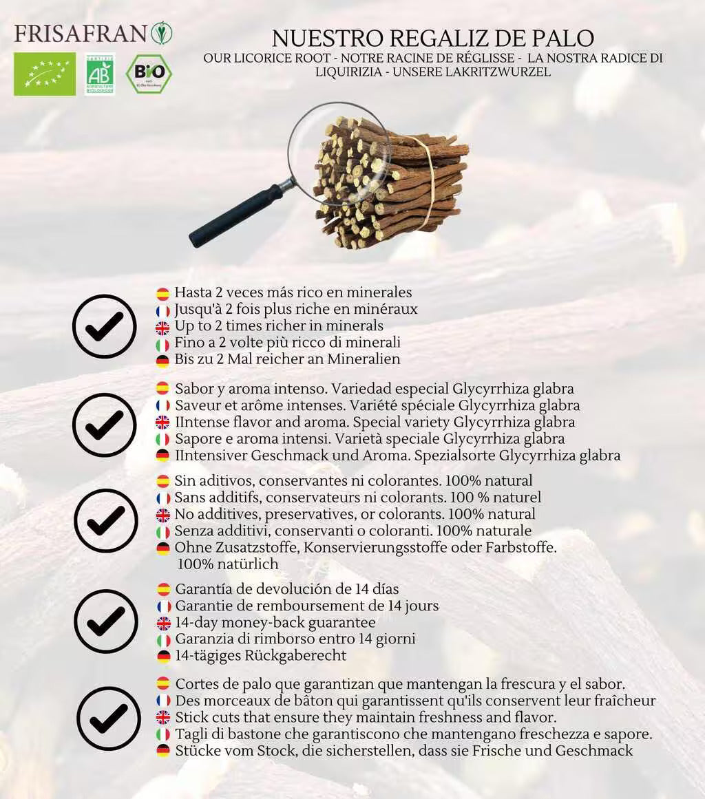 Regaliz De Palo Ecológico Seco - Sabor Y Calidad | Frisafran 500 G_5