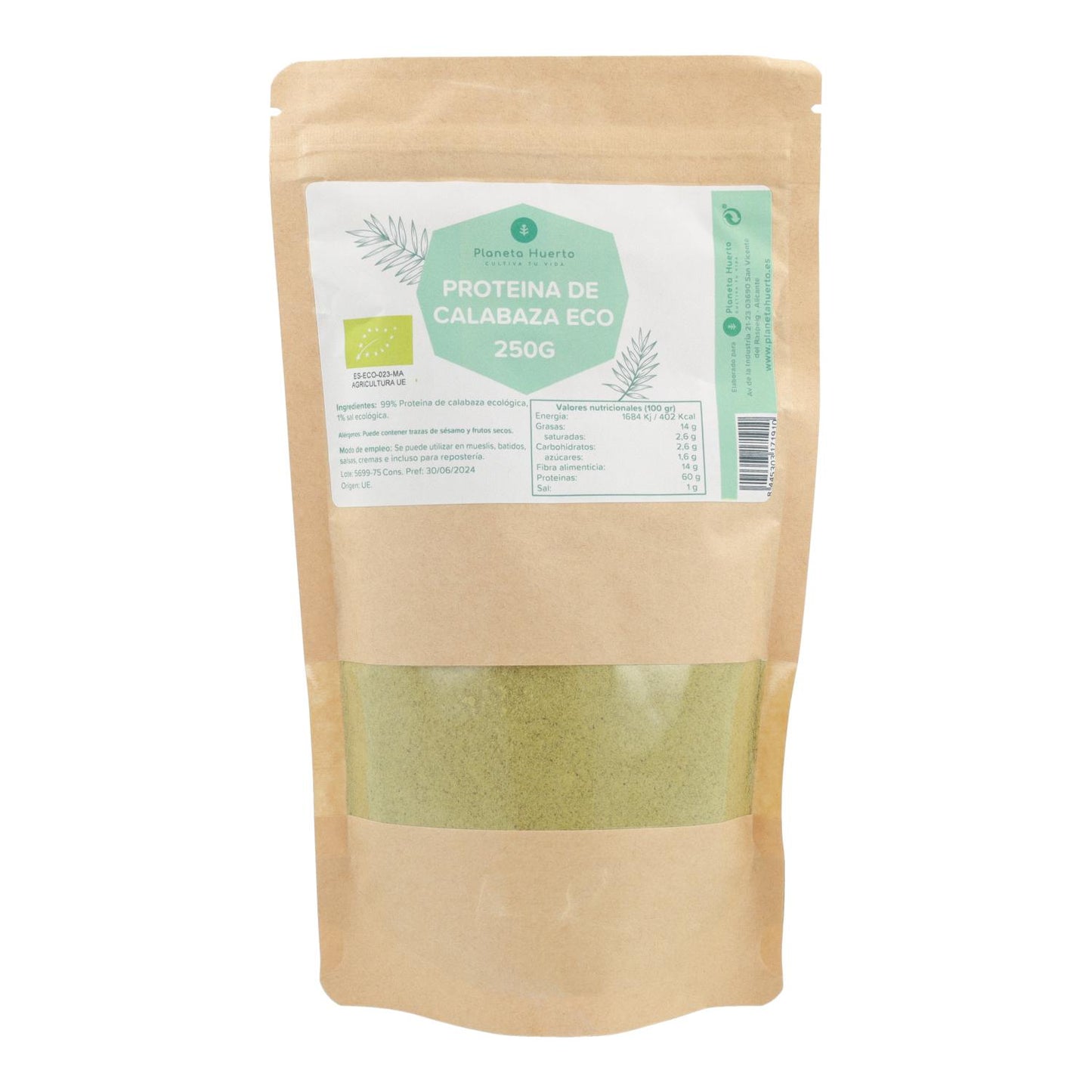 Proteína de calabaza Planeta Huerto 250 g