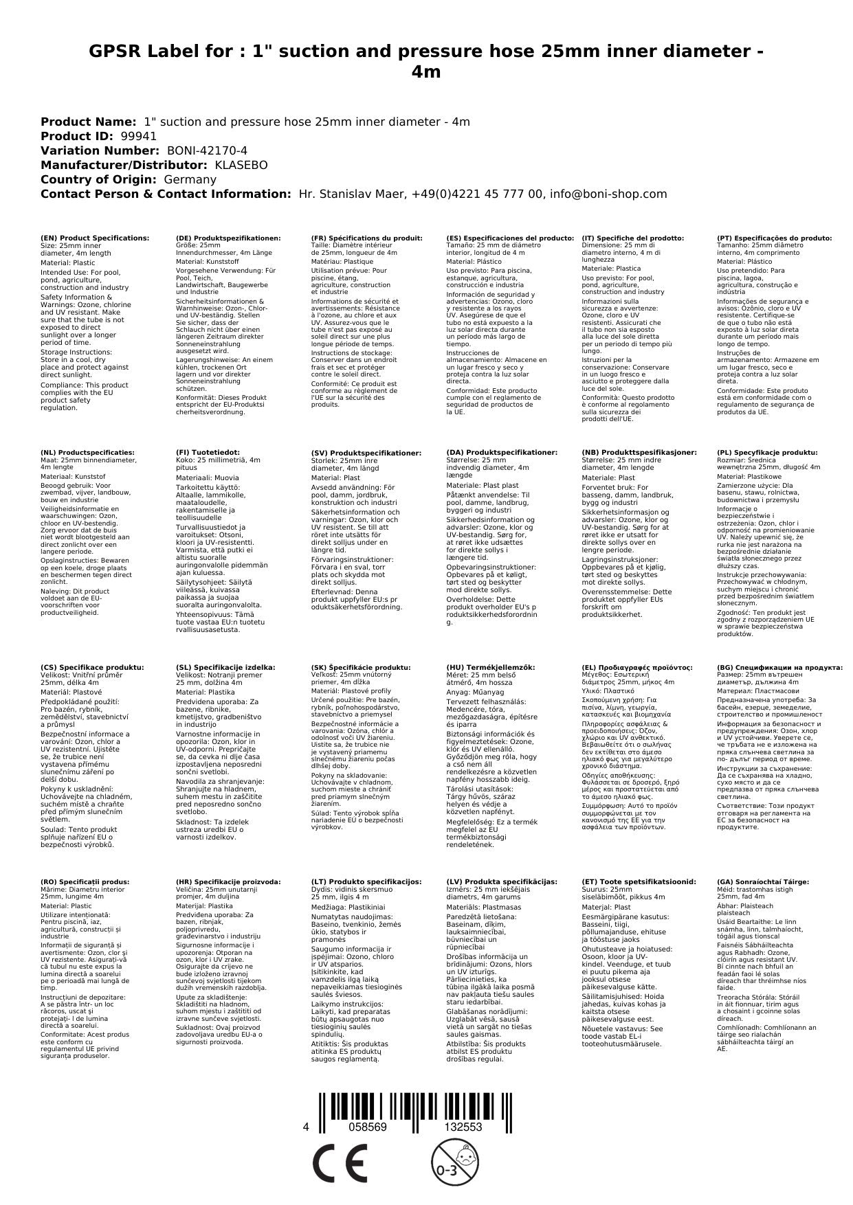 Manguera De Succión Y Descarga 25mm, Manguera Flexible 4m_4