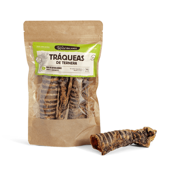 Mordedor natural Tráqueas de ternera Wild Balance 100 g