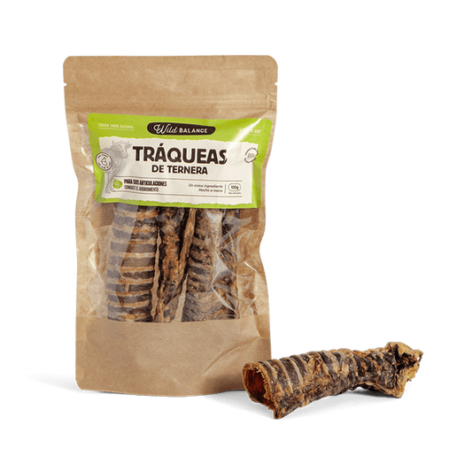 Mordedor natural Tráqueas de ternera Wild Balance 100 g