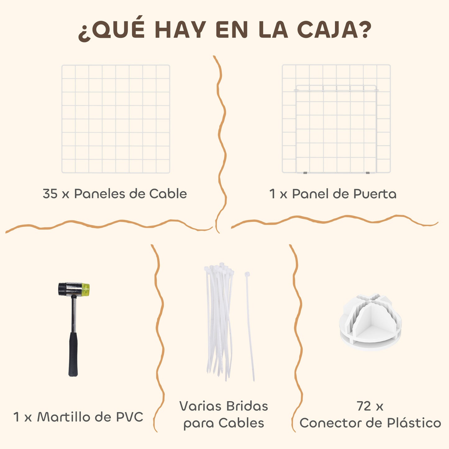 Pawhut Jaula Para Animales Pequeños Forma Personalizable 146x73x73 Cm Blanco_5