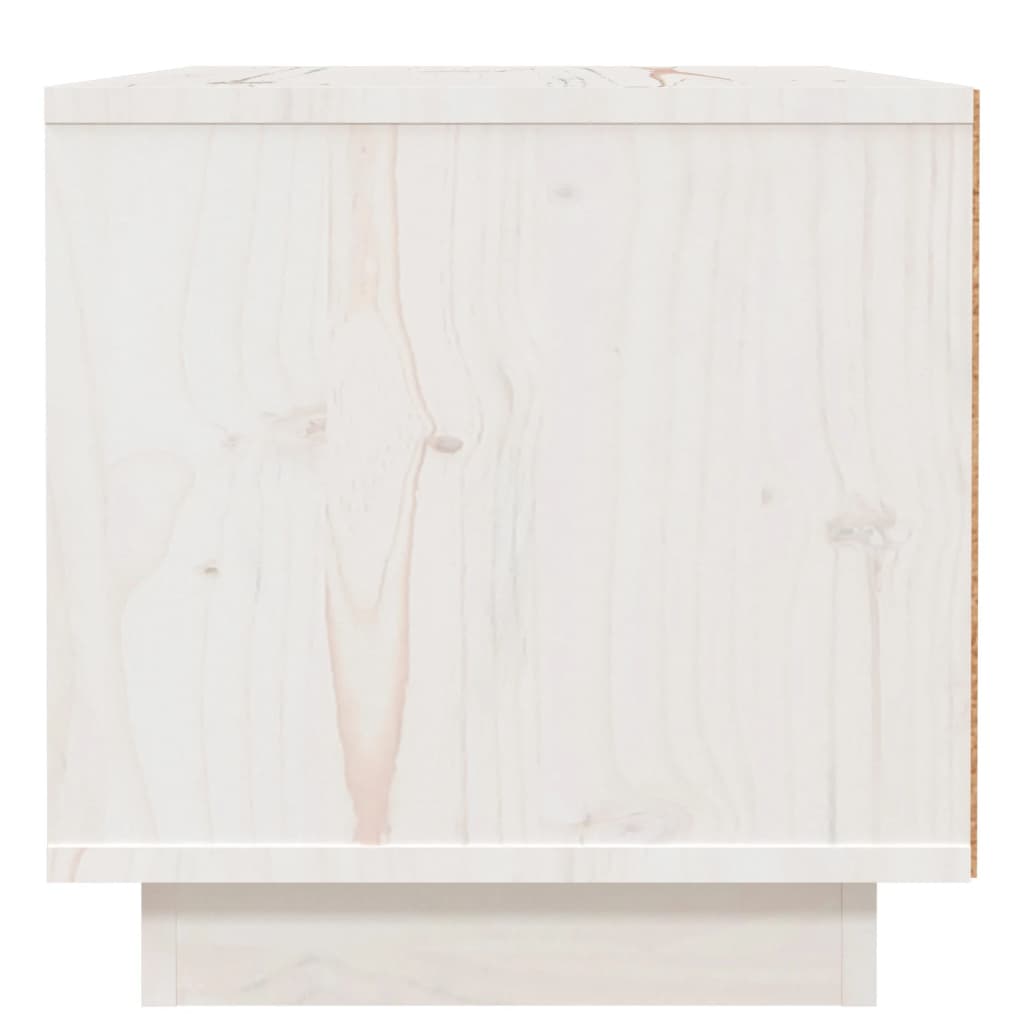 Mesita De Noche Madera Maciza De Pino Blanco 40x34x35 Cm_4