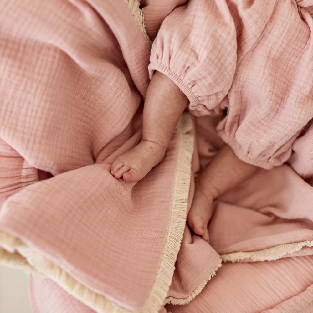 Manta Muselina 100% Algodón 70x100 Cm Rosa Muslin Baby_5