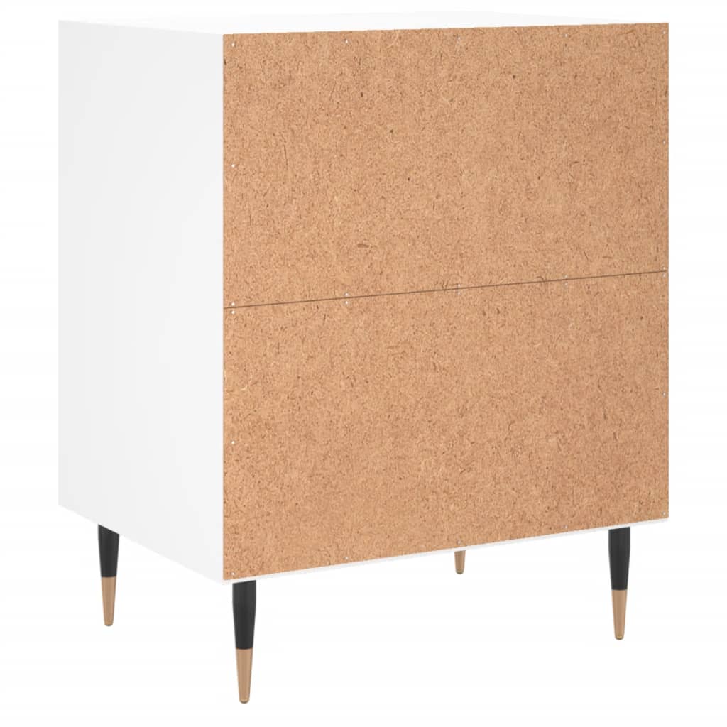 Mesita De Noche Madera De Ingeniería Blancp 40x30x50 Cm_4