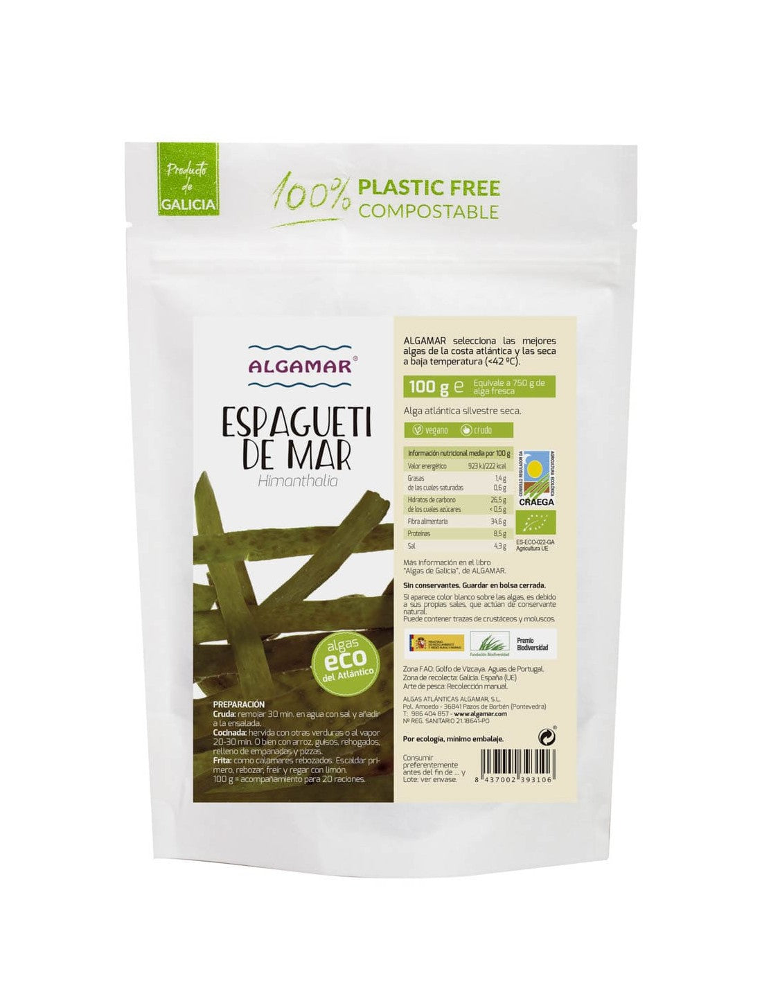 Espagueti De Mar Deshidratado Bio - Algamar