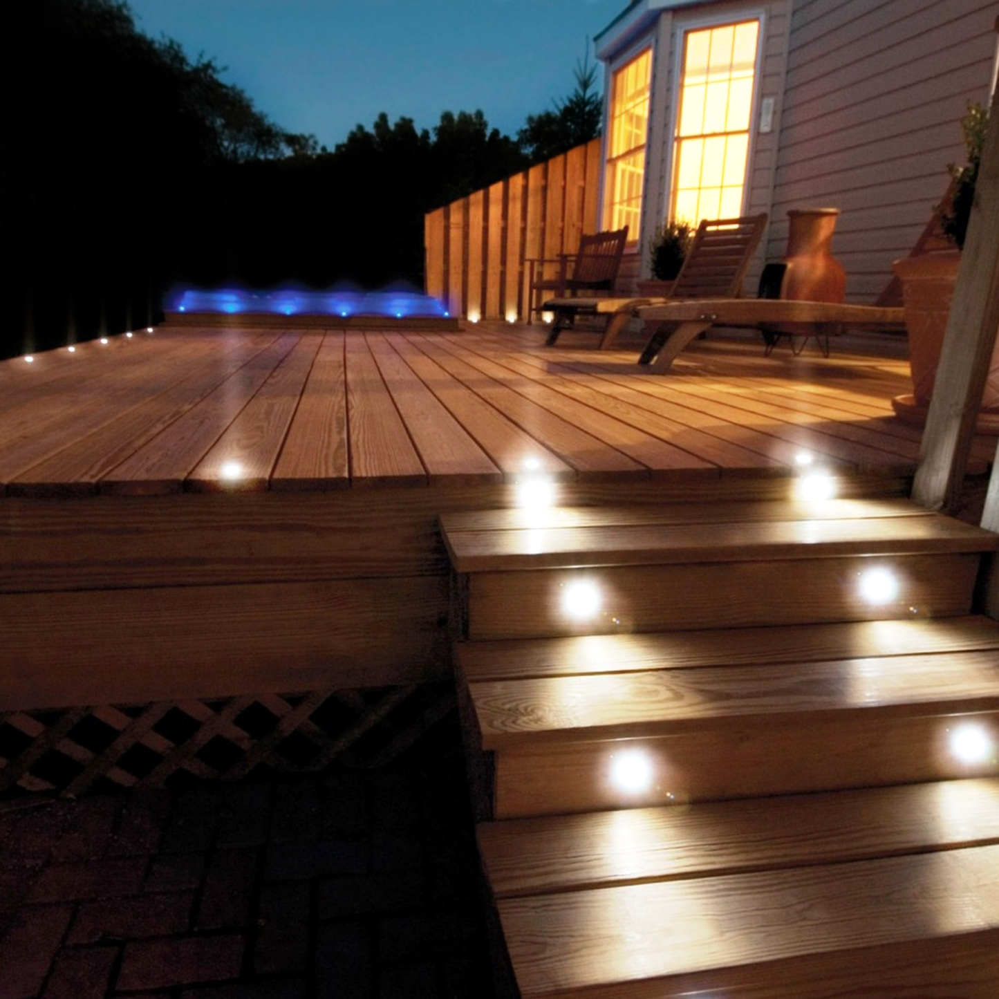 Foco Led De Suelo De 6w 120mm Con Luz De Color Azul_4