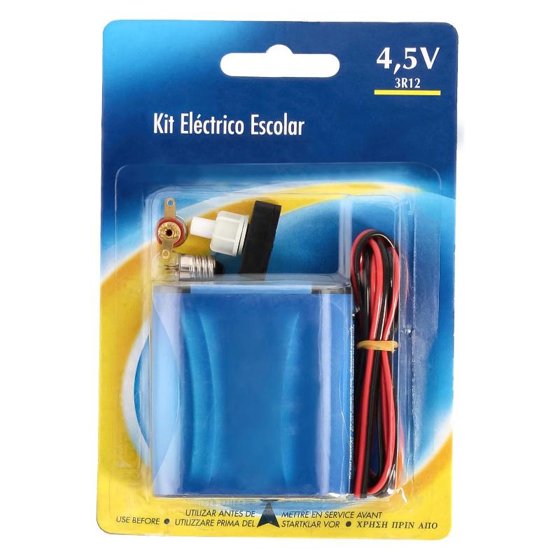 Kit Eléctrico Escolar, Set Para El Colegio, Pila Petaca 4.5v, Interruptor 220v, Cable Y Bombilla._1